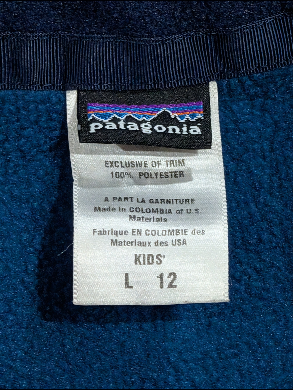 Patagonia Kids Synchilla Fleece Vest Blue Size Large L 12 - Picture 5 of 6